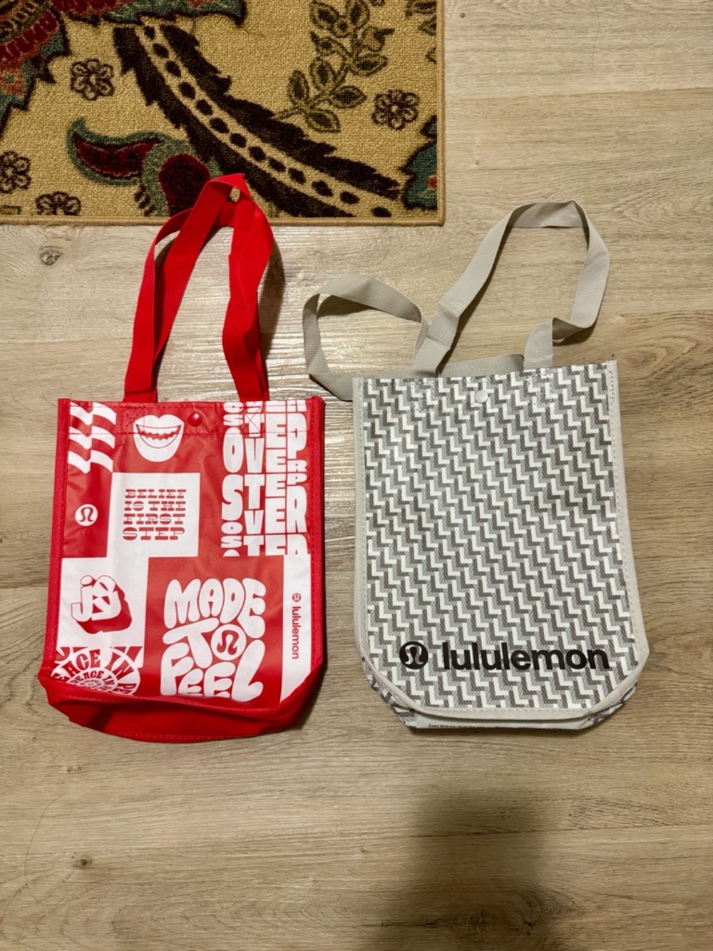 Lululemon Small Reusable Shopping Bag Duo - Red & Gray